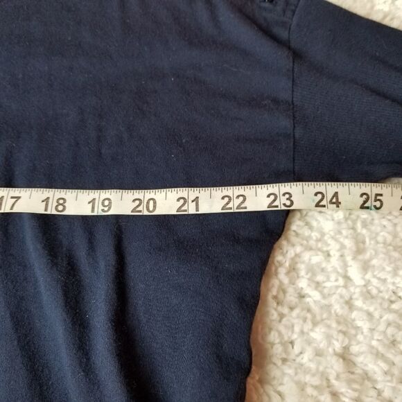 Ralph Lauren Navy Blue Button Accent T Lrg - Picture 6 of 8